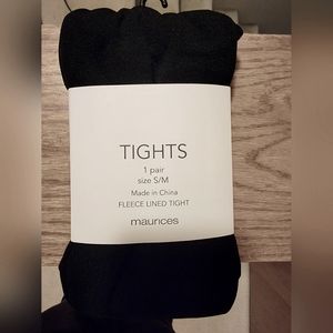 Maurices Black Fleece Lined Tights size S/M